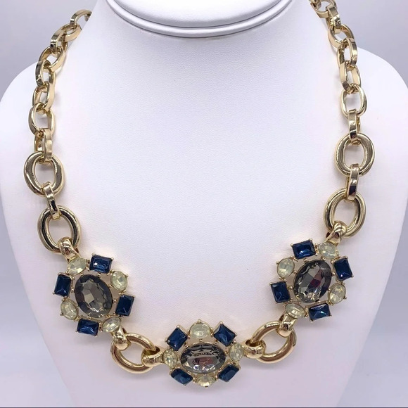 Banana Republic Jeweled Gold Link Necklace - Picture 1 of 4